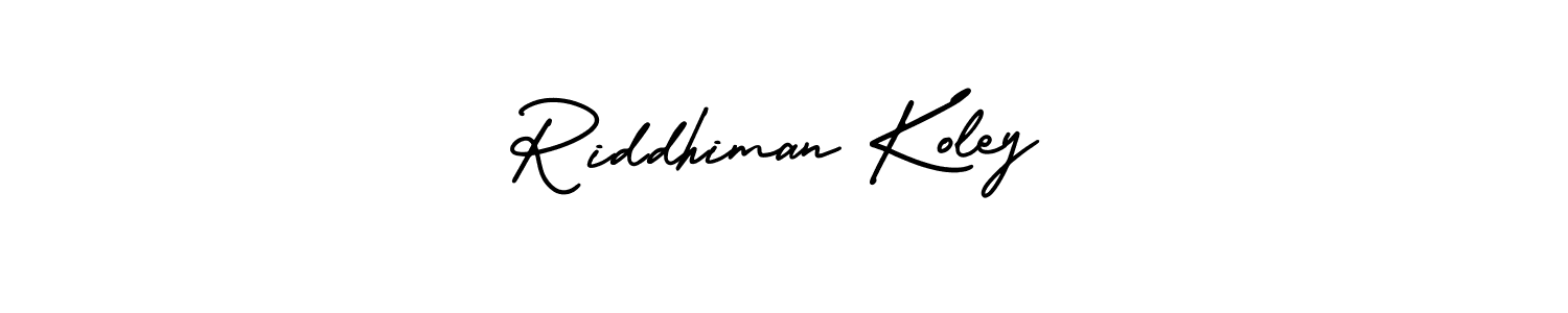 Create a beautiful signature design for name Riddhiman Koley. With this signature (AmerikaSignatureDemo-Regular) fonts, you can make a handwritten signature for free. Riddhiman Koley signature style 3 images and pictures png