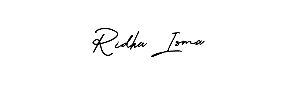 How to make Ridha Isma name signature. Use AmerikaSignatureDemo-Regular style for creating short signs online. This is the latest handwritten sign. Ridha Isma signature style 3 images and pictures png