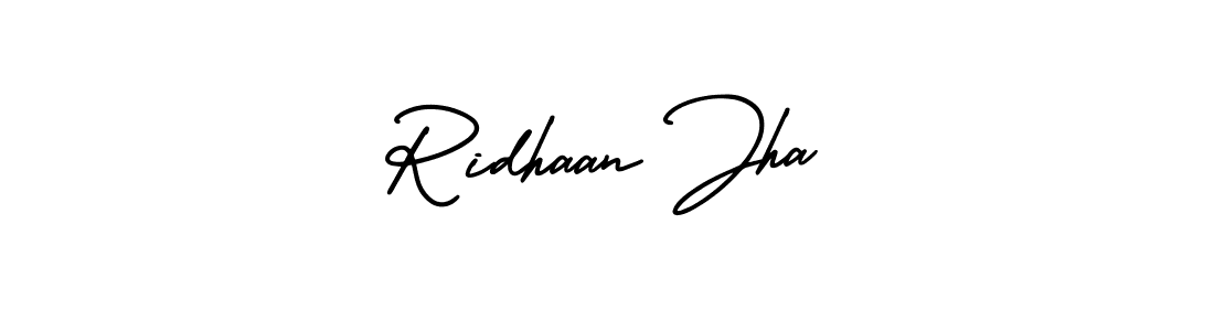 This is the best signature style for the Ridhaan Jha name. Also you like these signature font (AmerikaSignatureDemo-Regular). Mix name signature. Ridhaan Jha signature style 3 images and pictures png