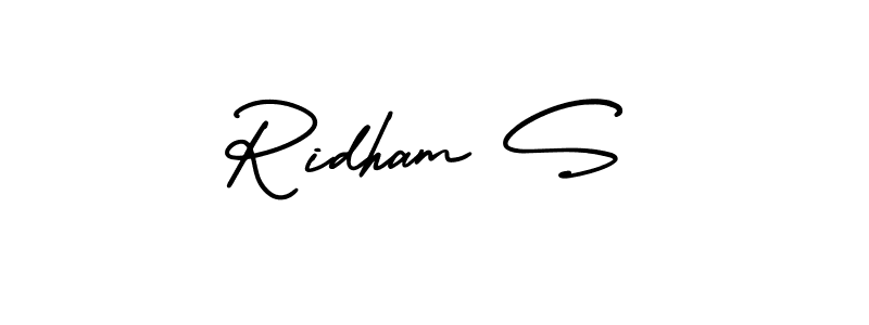 How to make Ridham S signature? AmerikaSignatureDemo-Regular is a professional autograph style. Create handwritten signature for Ridham S name. Ridham S signature style 3 images and pictures png