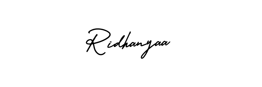 AmerikaSignatureDemo-Regular is a professional signature style that is perfect for those who want to add a touch of class to their signature. It is also a great choice for those who want to make their signature more unique. Get Ridhanyaa name to fancy signature for free. Ridhanyaa signature style 3 images and pictures png