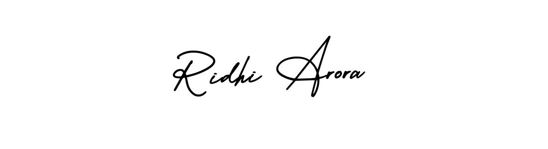 How to make Ridhi Arora signature? AmerikaSignatureDemo-Regular is a professional autograph style. Create handwritten signature for Ridhi Arora name. Ridhi Arora signature style 3 images and pictures png