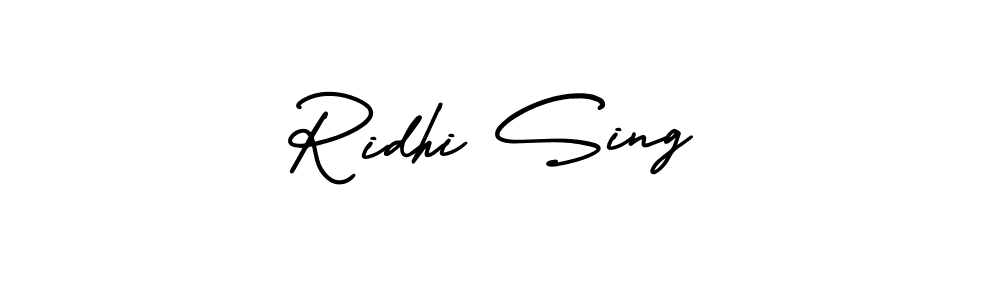 How to make Ridhi Sing name signature. Use AmerikaSignatureDemo-Regular style for creating short signs online. This is the latest handwritten sign. Ridhi Sing signature style 3 images and pictures png