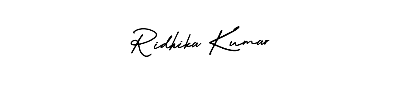 This is the best signature style for the Ridhika Kumar name. Also you like these signature font (AmerikaSignatureDemo-Regular). Mix name signature. Ridhika Kumar signature style 3 images and pictures png