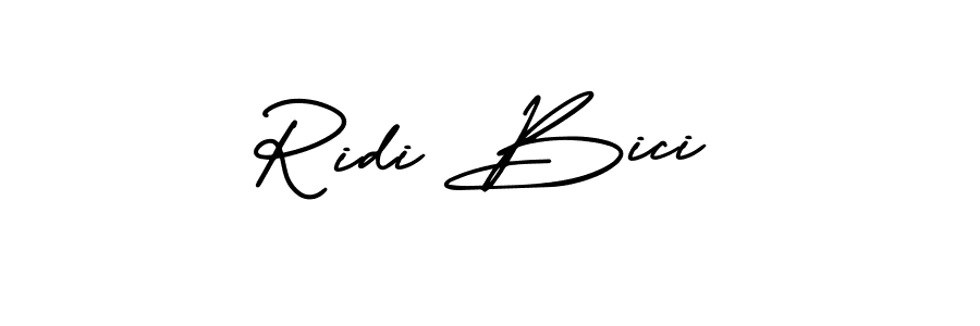 How to make Ridi Bici name signature. Use AmerikaSignatureDemo-Regular style for creating short signs online. This is the latest handwritten sign. Ridi Bici signature style 3 images and pictures png