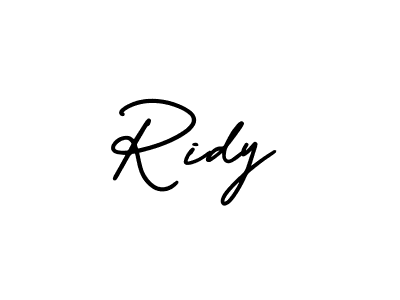 You should practise on your own different ways (AmerikaSignatureDemo-Regular) to write your name (Ridy) in signature. don't let someone else do it for you. Ridy signature style 3 images and pictures png