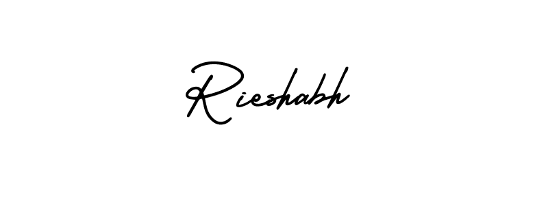 It looks lik you need a new signature style for name Rieshabh. Design unique handwritten (AmerikaSignatureDemo-Regular) signature with our free signature maker in just a few clicks. Rieshabh signature style 3 images and pictures png