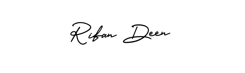 Make a short Rifan Deen signature style. Manage your documents anywhere anytime using AmerikaSignatureDemo-Regular. Create and add eSignatures, submit forms, share and send files easily. Rifan Deen signature style 3 images and pictures png