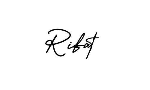 Rifat stylish signature style. Best Handwritten Sign (AmerikaSignatureDemo-Regular) for my name. Handwritten Signature Collection Ideas for my name Rifat. Rifat signature style 3 images and pictures png