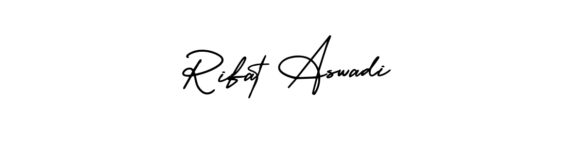 Make a beautiful signature design for name Rifat Aswadi. With this signature (AmerikaSignatureDemo-Regular) style, you can create a handwritten signature for free. Rifat Aswadi signature style 3 images and pictures png