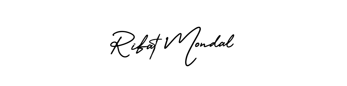 It looks lik you need a new signature style for name Rifat Mondal. Design unique handwritten (AmerikaSignatureDemo-Regular) signature with our free signature maker in just a few clicks. Rifat Mondal signature style 3 images and pictures png