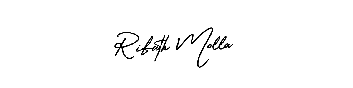 AmerikaSignatureDemo-Regular is a professional signature style that is perfect for those who want to add a touch of class to their signature. It is also a great choice for those who want to make their signature more unique. Get Rifath Molla name to fancy signature for free. Rifath Molla signature style 3 images and pictures png