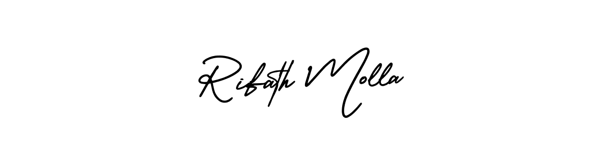 Create a beautiful signature design for name Rifath Molla. With this signature (AmerikaSignatureDemo-Regular) fonts, you can make a handwritten signature for free. Rifath Molla signature style 3 images and pictures png