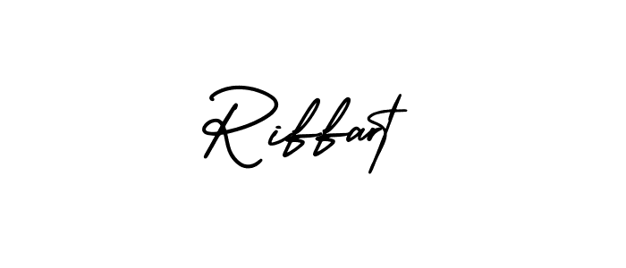 How to make Riffart name signature. Use AmerikaSignatureDemo-Regular style for creating short signs online. This is the latest handwritten sign. Riffart signature style 3 images and pictures png