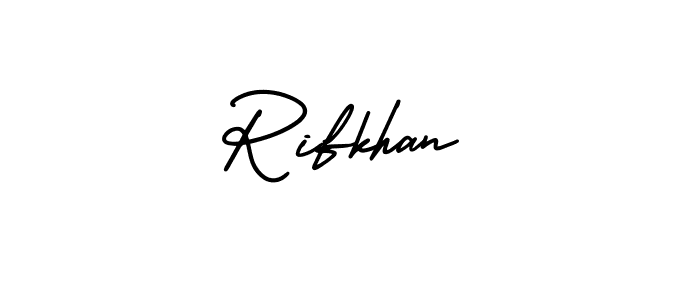 How to make Rifkhan signature? AmerikaSignatureDemo-Regular is a professional autograph style. Create handwritten signature for Rifkhan name. Rifkhan signature style 3 images and pictures png