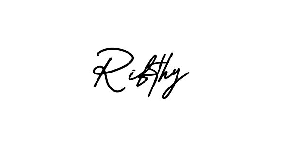 Design your own signature with our free online signature maker. With this signature software, you can create a handwritten (AmerikaSignatureDemo-Regular) signature for name Rifthy. Rifthy signature style 3 images and pictures png