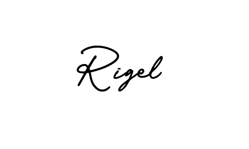 Design your own signature with our free online signature maker. With this signature software, you can create a handwritten (AmerikaSignatureDemo-Regular) signature for name Rigel. Rigel signature style 3 images and pictures png