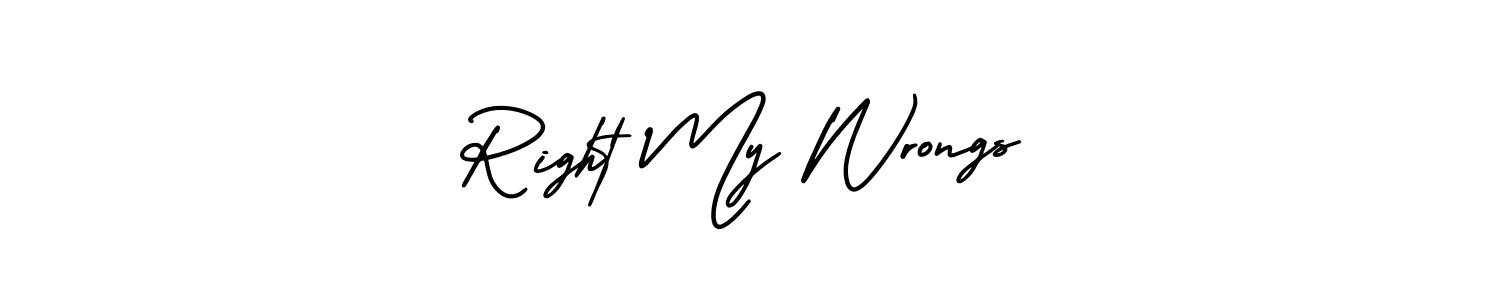 Use a signature maker to create a handwritten signature online. With this signature software, you can design (AmerikaSignatureDemo-Regular) your own signature for name Right My Wrongs. Right My Wrongs signature style 3 images and pictures png