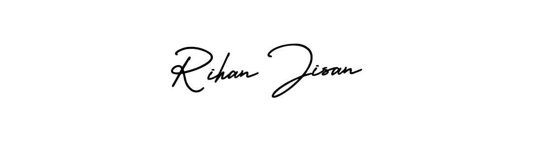 This is the best signature style for the Rihan Jisan name. Also you like these signature font (AmerikaSignatureDemo-Regular). Mix name signature. Rihan Jisan signature style 3 images and pictures png