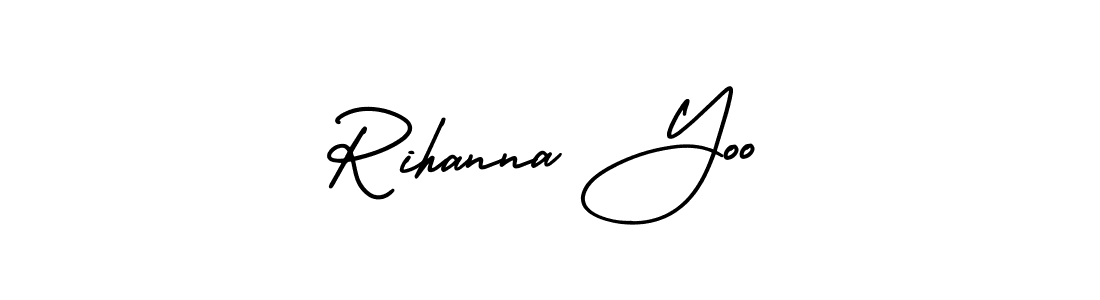 Use a signature maker to create a handwritten signature online. With this signature software, you can design (AmerikaSignatureDemo-Regular) your own signature for name Rihanna Yoo. Rihanna Yoo signature style 3 images and pictures png