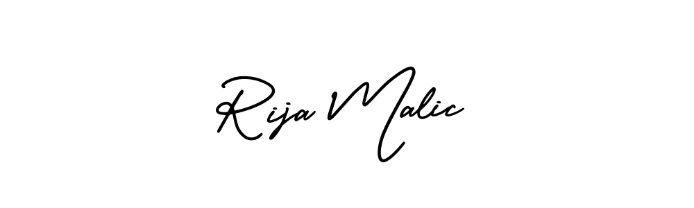 How to make Rija Malic name signature. Use AmerikaSignatureDemo-Regular style for creating short signs online. This is the latest handwritten sign. Rija Malic signature style 3 images and pictures png