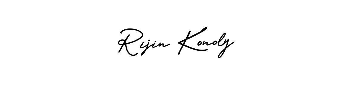 Make a beautiful signature design for name Rijin Konoly. With this signature (AmerikaSignatureDemo-Regular) style, you can create a handwritten signature for free. Rijin Konoly signature style 3 images and pictures png