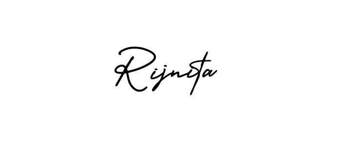 Use a signature maker to create a handwritten signature online. With this signature software, you can design (AmerikaSignatureDemo-Regular) your own signature for name Rijnita. Rijnita signature style 3 images and pictures png