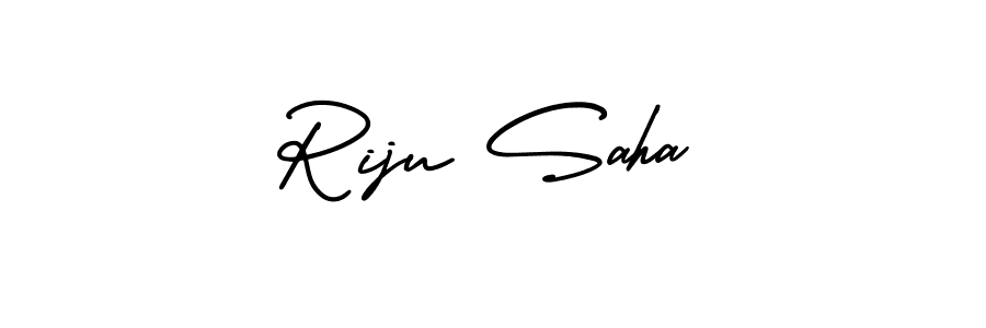 Riju Saha stylish signature style. Best Handwritten Sign (AmerikaSignatureDemo-Regular) for my name. Handwritten Signature Collection Ideas for my name Riju Saha. Riju Saha signature style 3 images and pictures png