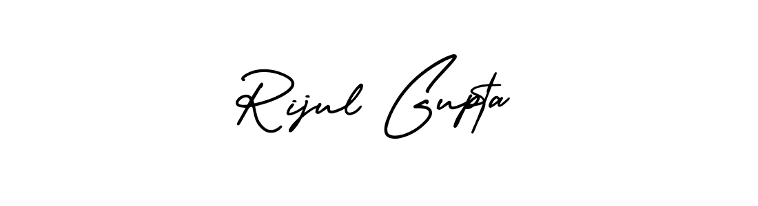 Make a short Rijul Gupta signature style. Manage your documents anywhere anytime using AmerikaSignatureDemo-Regular. Create and add eSignatures, submit forms, share and send files easily. Rijul Gupta signature style 3 images and pictures png