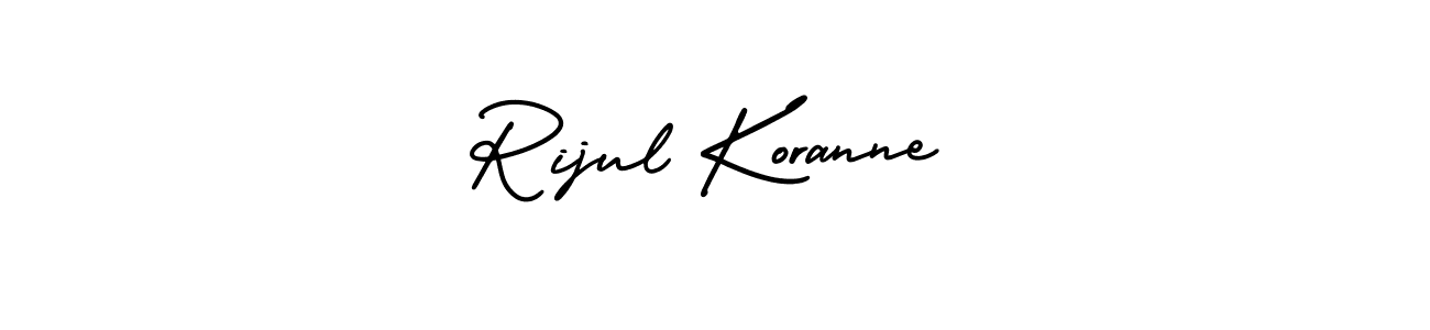 Rijul Koranne stylish signature style. Best Handwritten Sign (AmerikaSignatureDemo-Regular) for my name. Handwritten Signature Collection Ideas for my name Rijul Koranne. Rijul Koranne signature style 3 images and pictures png