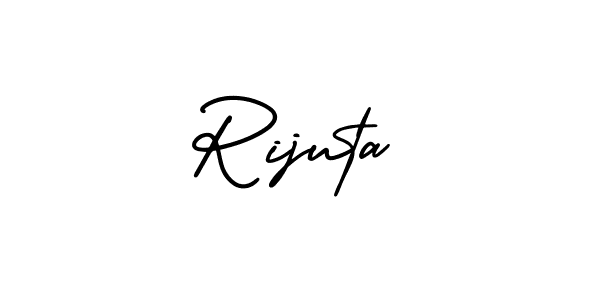 How to make Rijuta name signature. Use AmerikaSignatureDemo-Regular style for creating short signs online. This is the latest handwritten sign. Rijuta signature style 3 images and pictures png