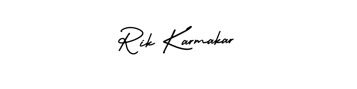 How to make Rik Karmakar signature? AmerikaSignatureDemo-Regular is a professional autograph style. Create handwritten signature for Rik Karmakar name. Rik Karmakar signature style 3 images and pictures png
