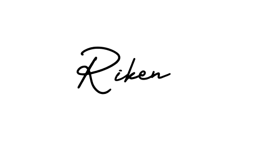 The best way (AmerikaSignatureDemo-Regular) to make a short signature is to pick only two or three words in your name. The name Riken include a total of six letters. For converting this name. Riken signature style 3 images and pictures png