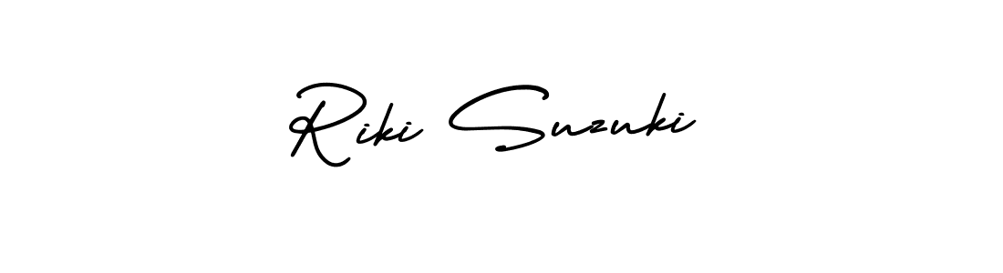 You should practise on your own different ways (AmerikaSignatureDemo-Regular) to write your name (Riki Suzuki) in signature. don't let someone else do it for you. Riki Suzuki signature style 3 images and pictures png