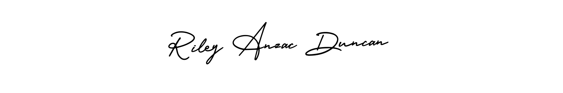 You should practise on your own different ways (AmerikaSignatureDemo-Regular) to write your name (Riley Anzac Duncan) in signature. don't let someone else do it for you. Riley Anzac Duncan signature style 3 images and pictures png