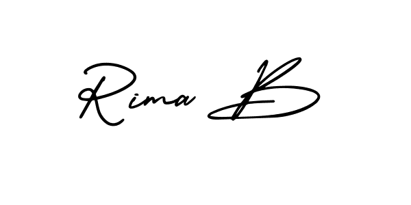 Rima B stylish signature style. Best Handwritten Sign (AmerikaSignatureDemo-Regular) for my name. Handwritten Signature Collection Ideas for my name Rima B. Rima B signature style 3 images and pictures png