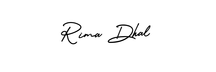 The best way (AmerikaSignatureDemo-Regular) to make a short signature is to pick only two or three words in your name. The name Rima Dhal include a total of six letters. For converting this name. Rima Dhal signature style 3 images and pictures png