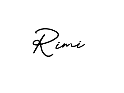You should practise on your own different ways (AmerikaSignatureDemo-Regular) to write your name (Rimi) in signature. don't let someone else do it for you. Rimi signature style 3 images and pictures png