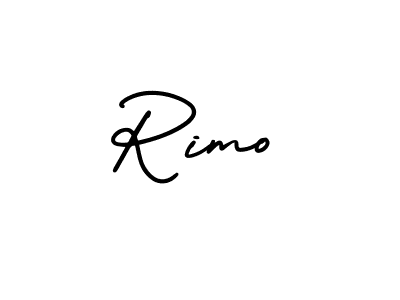 You should practise on your own different ways (AmerikaSignatureDemo-Regular) to write your name (Rimo) in signature. don't let someone else do it for you. Rimo signature style 3 images and pictures png