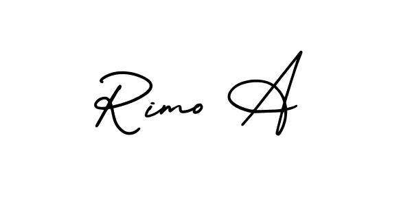 Make a beautiful signature design for name Rimo A. With this signature (AmerikaSignatureDemo-Regular) style, you can create a handwritten signature for free. Rimo A signature style 3 images and pictures png