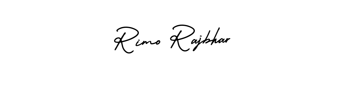 The best way (AmerikaSignatureDemo-Regular) to make a short signature is to pick only two or three words in your name. The name Rimo Rajbhar include a total of six letters. For converting this name. Rimo Rajbhar signature style 3 images and pictures png