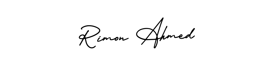 Similarly AmerikaSignatureDemo-Regular is the best handwritten signature design. Signature creator online .You can use it as an online autograph creator for name Rimon Ahmed. Rimon Ahmed signature style 3 images and pictures png