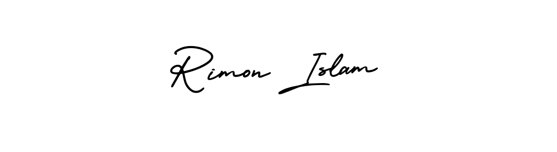 Create a beautiful signature design for name Rimon Islam. With this signature (AmerikaSignatureDemo-Regular) fonts, you can make a handwritten signature for free. Rimon Islam signature style 3 images and pictures png