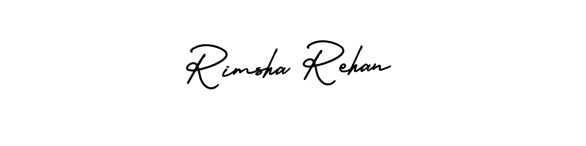 Rimsha Rehan stylish signature style. Best Handwritten Sign (AmerikaSignatureDemo-Regular) for my name. Handwritten Signature Collection Ideas for my name Rimsha Rehan. Rimsha Rehan signature style 3 images and pictures png