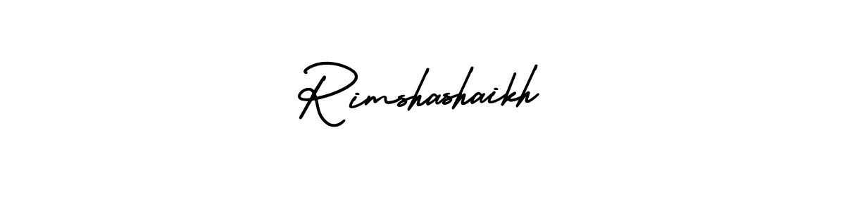 if you are searching for the best signature style for your name Rimshashaikh. so please give up your signature search. here we have designed multiple signature styles  using AmerikaSignatureDemo-Regular. Rimshashaikh signature style 3 images and pictures png