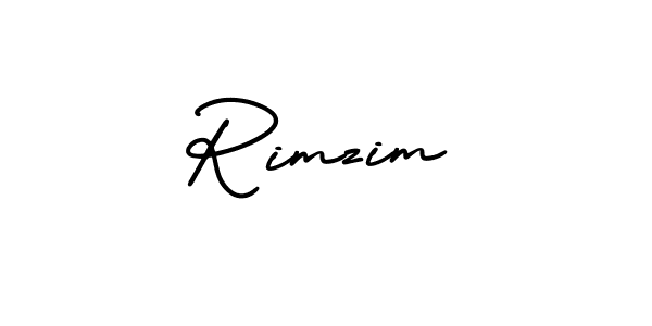 How to make Rimzim name signature. Use AmerikaSignatureDemo-Regular style for creating short signs online. This is the latest handwritten sign. Rimzim signature style 3 images and pictures png