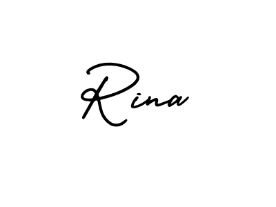 Make a beautiful signature design for name Rina. With this signature (AmerikaSignatureDemo-Regular) style, you can create a handwritten signature for free. Rina signature style 3 images and pictures png