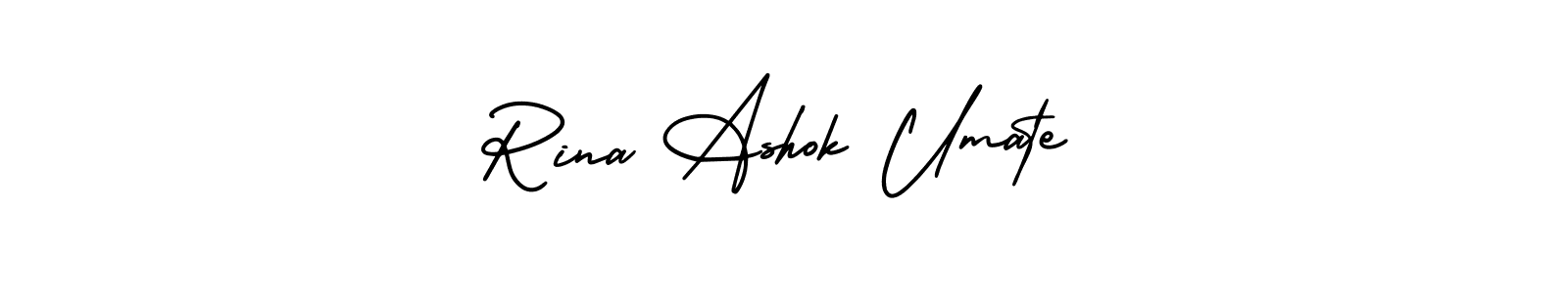 Rina Ashok Umate stylish signature style. Best Handwritten Sign (AmerikaSignatureDemo-Regular) for my name. Handwritten Signature Collection Ideas for my name Rina Ashok Umate. Rina Ashok Umate signature style 3 images and pictures png