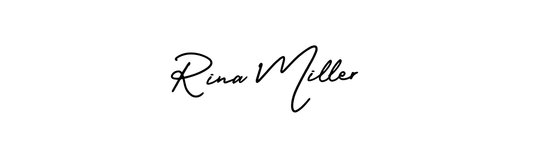 AmerikaSignatureDemo-Regular is a professional signature style that is perfect for those who want to add a touch of class to their signature. It is also a great choice for those who want to make their signature more unique. Get Rina Miller name to fancy signature for free. Rina Miller signature style 3 images and pictures png
