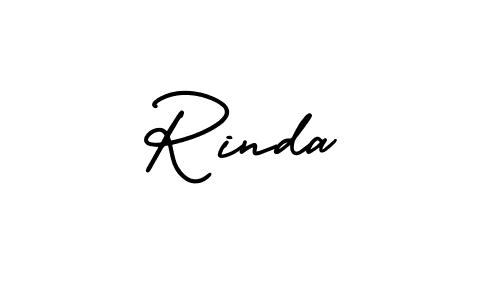 Rinda stylish signature style. Best Handwritten Sign (AmerikaSignatureDemo-Regular) for my name. Handwritten Signature Collection Ideas for my name Rinda. Rinda signature style 3 images and pictures png